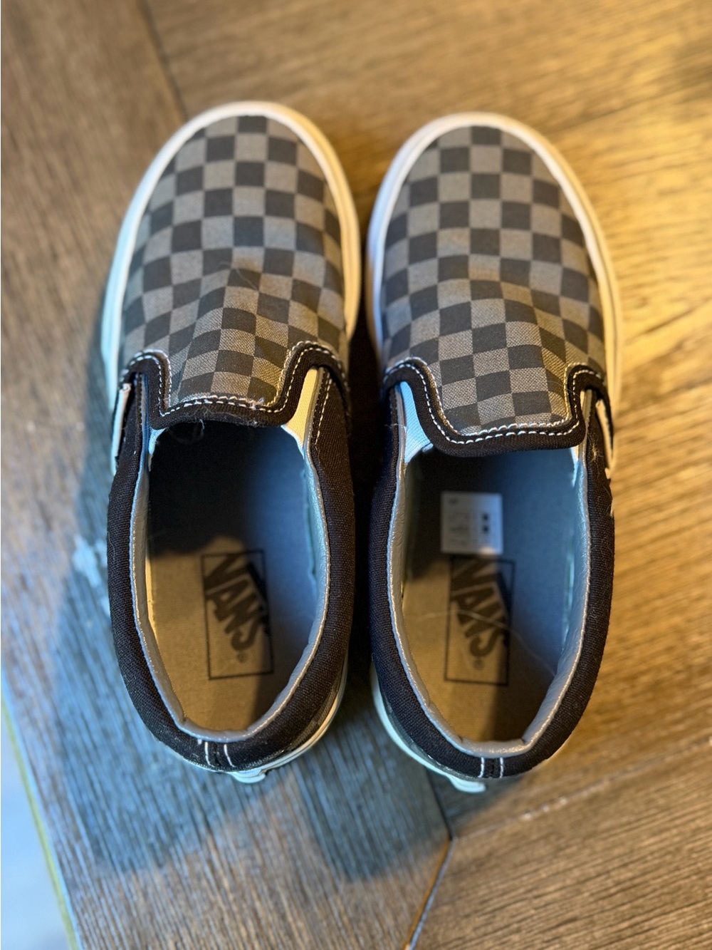 Vans Kids Slip-On Checkerboard in Black and Gray
